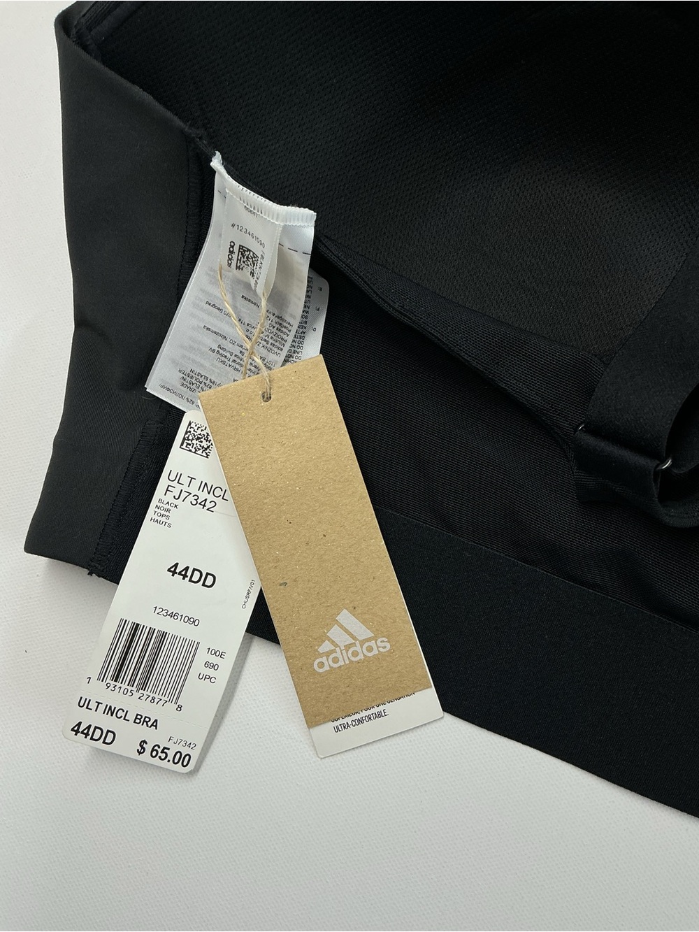adidas Black Front-Zip High Neck Sports Bra - Picture 7 of 7